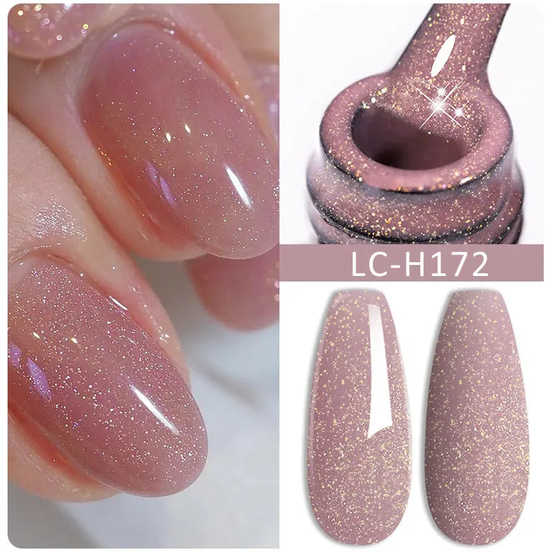 LILYCUTE 7ML Silver Gold Colorful Glitter Gel  Nail Polish Spring Sparkling Sequins Semi Permanent Soak Off Nail Art Gel Varnish