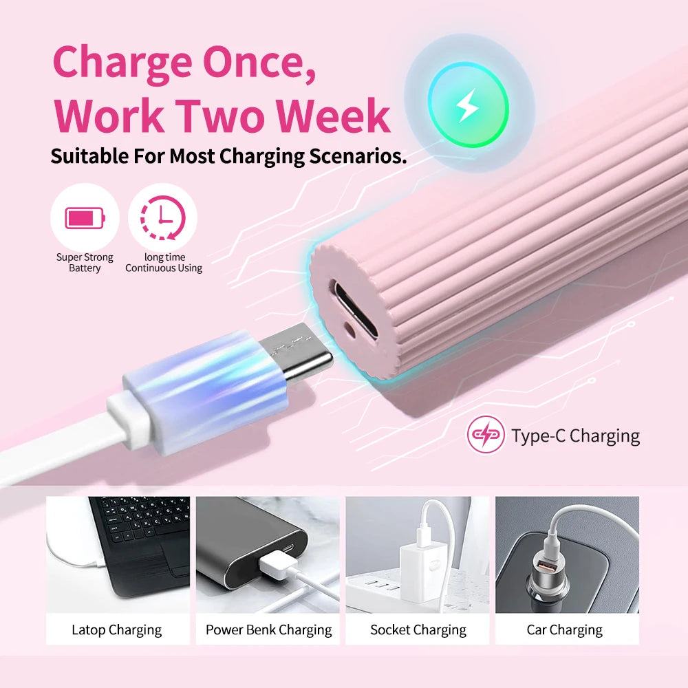 YIKOOLIN 1 Pc Portable UV/LED Pen Shape Nail Lamp For Gel Nail Polish Press On Nails Cordless Rechargeable USB Nail Dryer