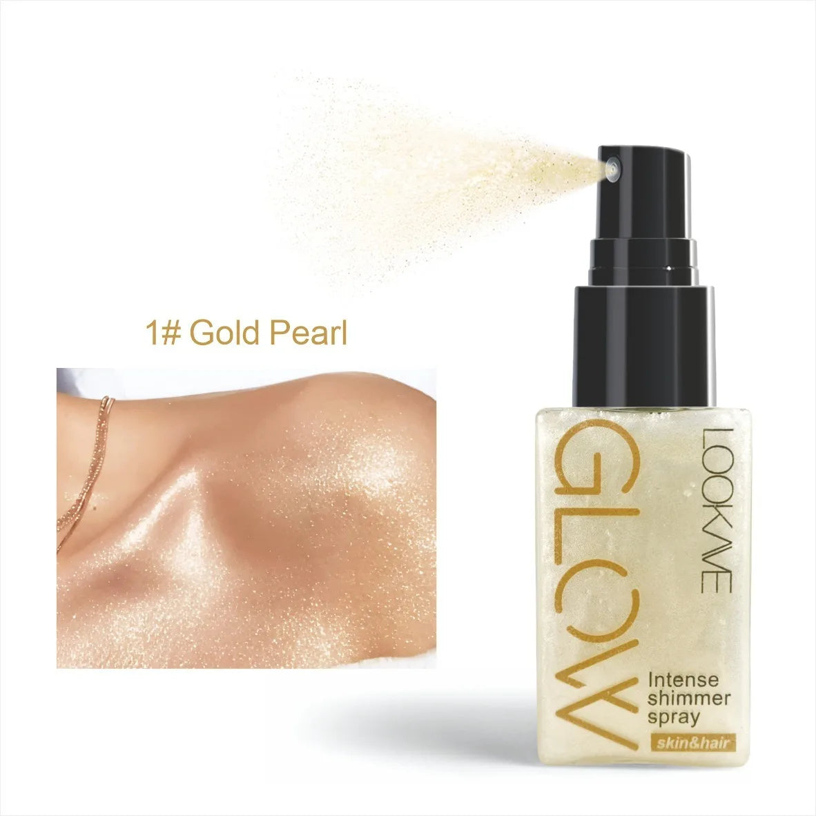 Shimmer Oil Spray Waterproof Long Lasting Moisturizing Gold Bronze Contour Brightening for Face Body Sparkle Liquid Highlighter