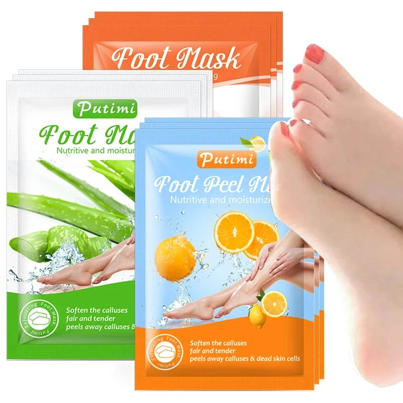 6packs Exfoliating Foot Mask Feet Peeling Mask Spa Socks Smooth Dead Skin Remover Moisturizing Foot Mask