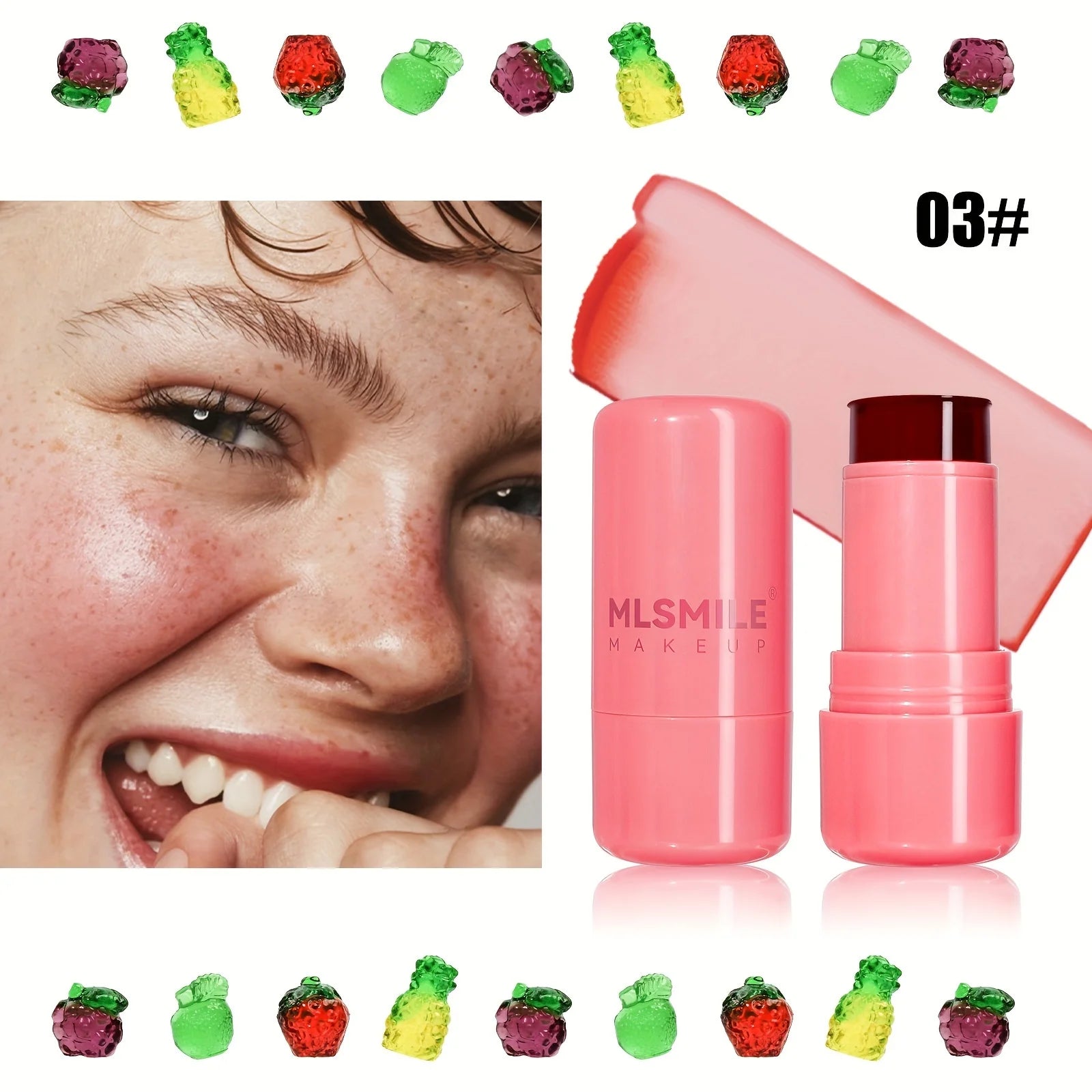 Jelly Blush Stick Lip and Cheek Stick, Multi-purpose Jelly Tint Jelly Blush, Water Jelly Tint,Blush Cooling Water Tint Sheer Lip