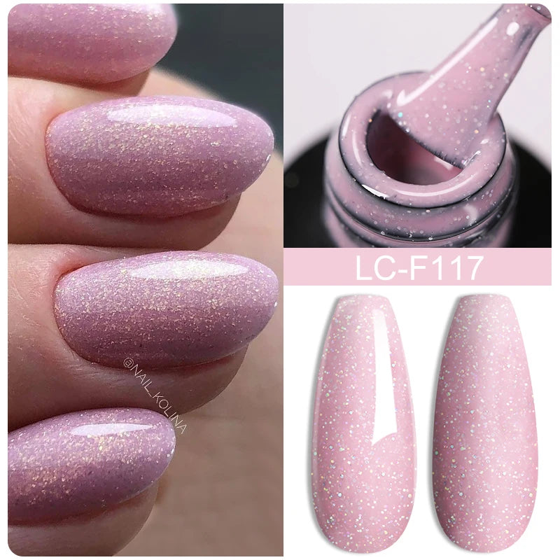 LILYCUTE 7ML Silver Gold Colorful Glitter Gel  Nail Polish Spring Sparkling Sequins Semi Permanent Soak Off Nail Art Gel Varnish