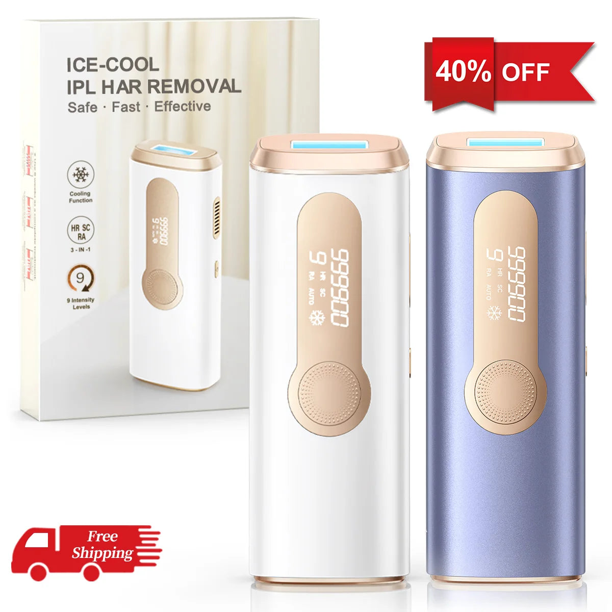 Laser Hair Removal 999900+ Flashes IPL Permanent Epilator Hair Remover (RA & SC & HR) 3 in 1 Women men Face Bikinis Trimmer