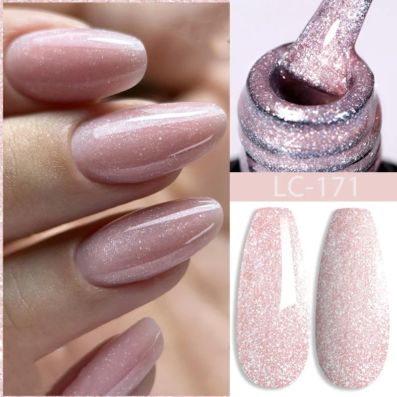 LILYCUTE 7ML Silver Gold Colorful Glitter Gel  Nail Polish Spring Sparkling Sequins Semi Permanent Soak Off Nail Art Gel Varnish