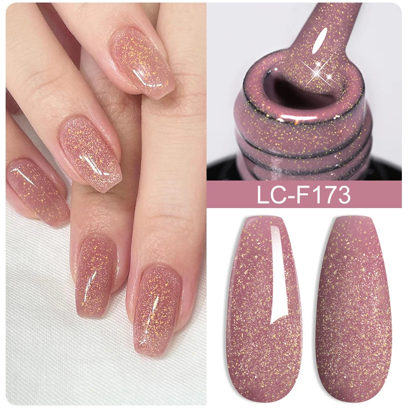 LILYCUTE 7ML Silver Gold Colorful Glitter Gel  Nail Polish Spring Sparkling Sequins Semi Permanent Soak Off Nail Art Gel Varnish