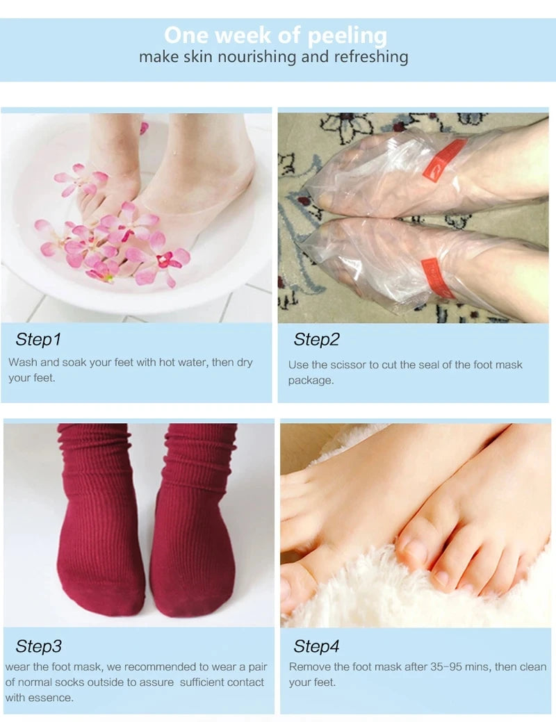 6packs Exfoliating Foot Mask Feet Peeling Mask Spa Socks Smooth Dead Skin Remover Moisturizing Foot Mask