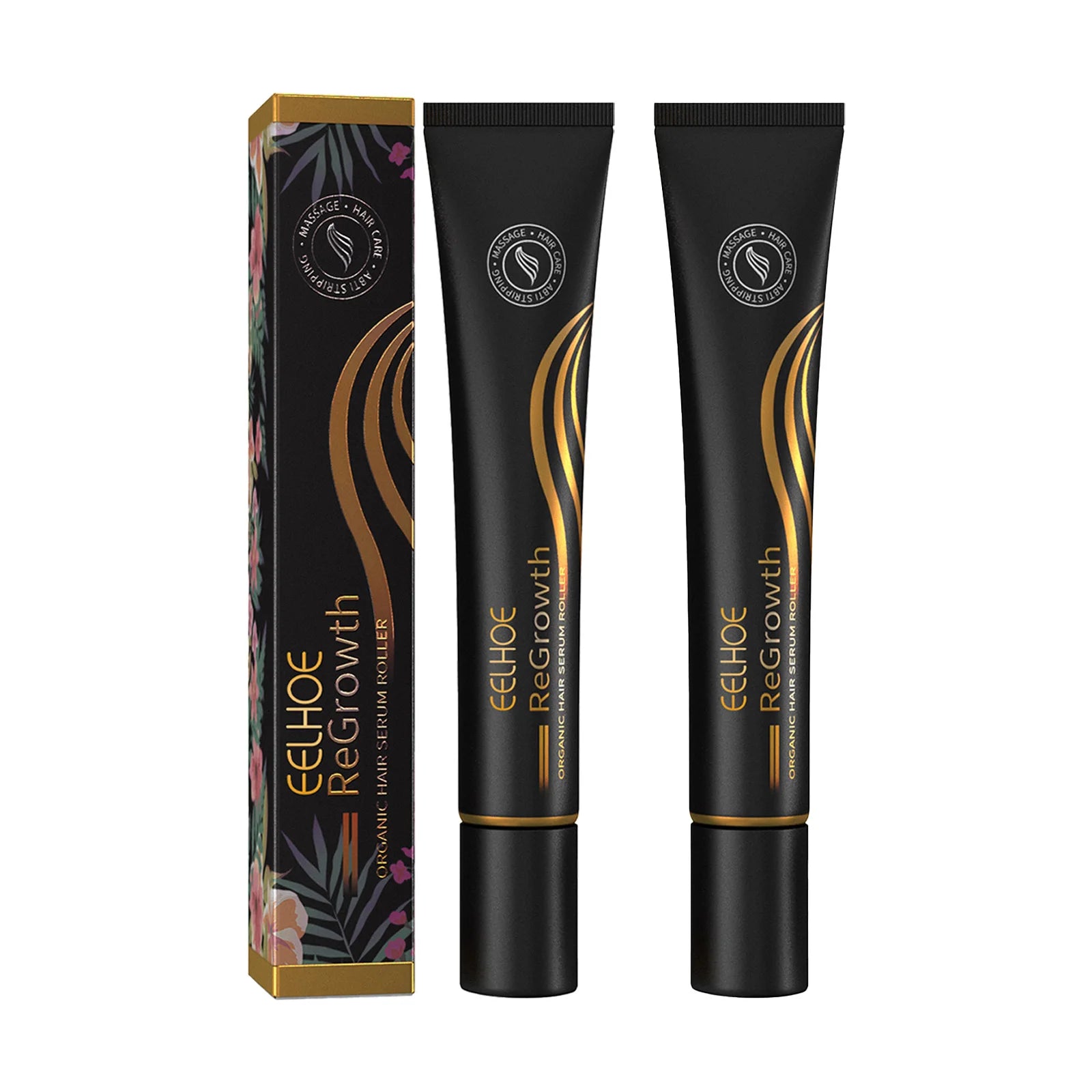 EELHOE Regrowth Hair Serum With Roller Massage Scalp Pure Natural Nourishing Roots Prevent Hair Loss Damage Thickness Hairs Care