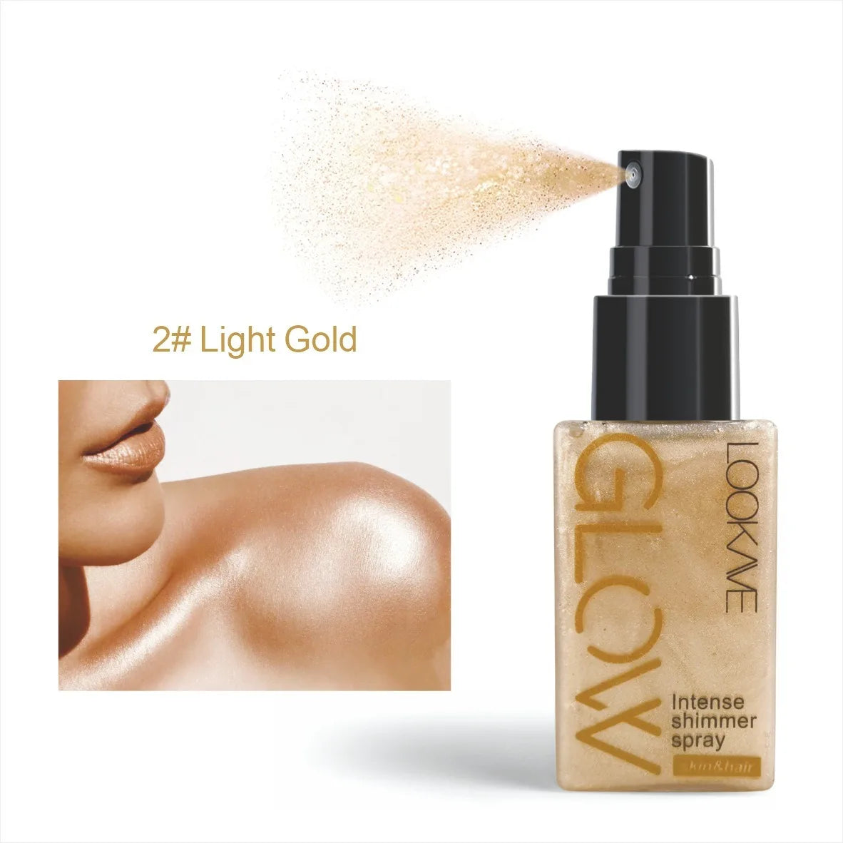 Shimmer Oil Spray Waterproof Long Lasting Moisturizing Gold Bronze Contour Brightening for Face Body Sparkle Liquid Highlighter