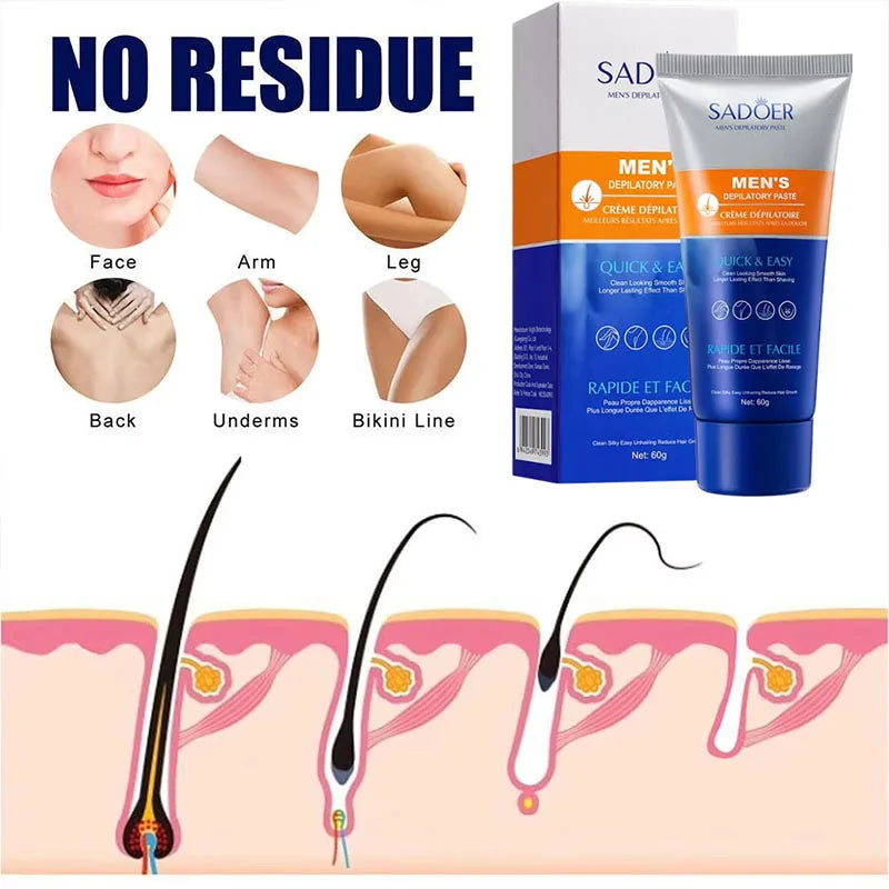 Painless Depilatory Cream Body Painless Effective Hair Removal Cream For Men Whitening Hand Leg Armpit Hair Loss