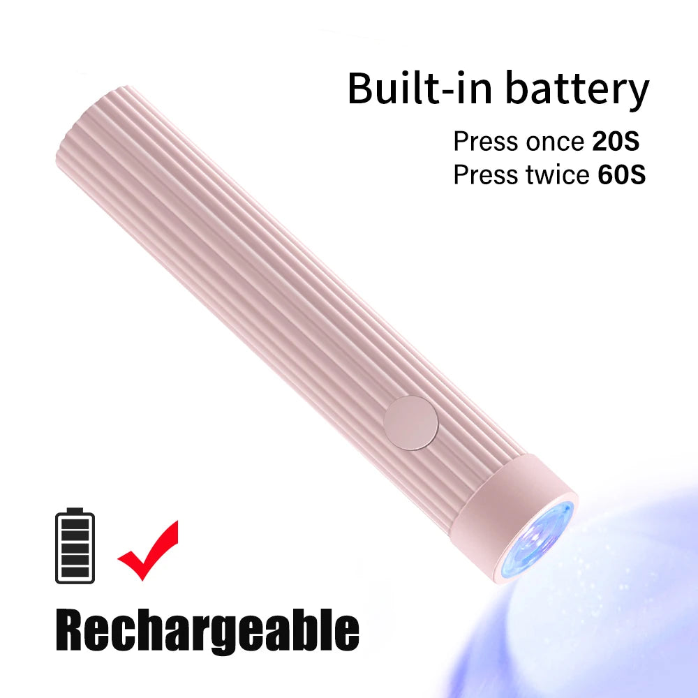 YIKOOLIN 1 Pc Portable UV/LED Pen Shape Nail Lamp For Gel Nail Polish Press On Nails Cordless Rechargeable USB Nail Dryer