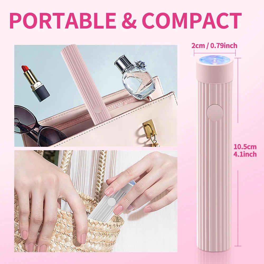 YIKOOLIN 1 Pc Portable UV/LED Pen Shape Nail Lamp For Gel Nail Polish Press On Nails Cordless Rechargeable USB Nail Dryer